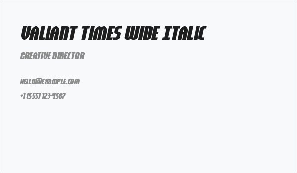 Valiant Times Wide Italic Business Card