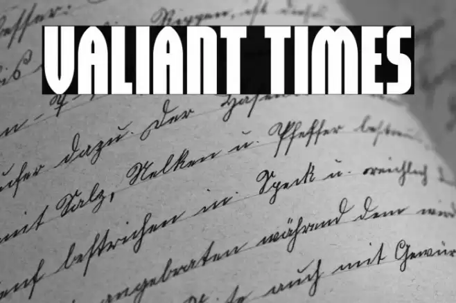 Valiant Times Font examples