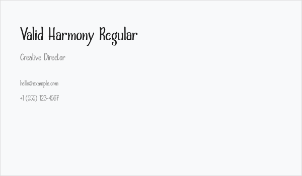 Valid Harmony Regular Business Card
