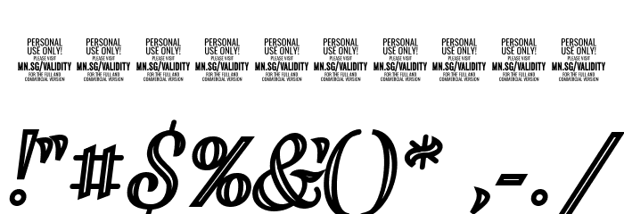 ValidityScriptBoldPERSONALUSE-I Font OTHER CHARS