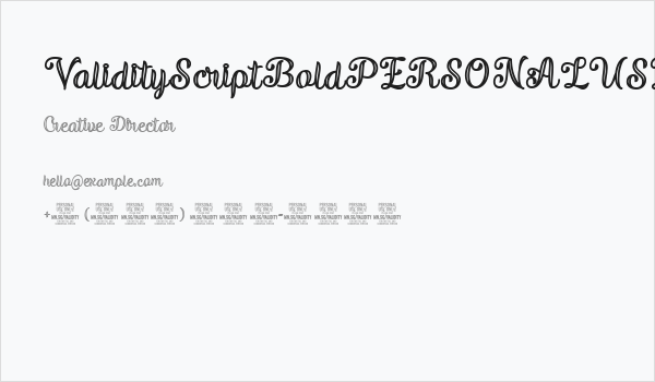 ValidityScriptBoldPERSONALUSE Business Card