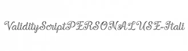 ValidityScriptPERSONALUSE-Itali  नि: शुल्क फ़ॉन्ट्स डाउनलोड