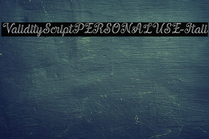 ValidityScriptPERSONALUSE-Itali Example 1