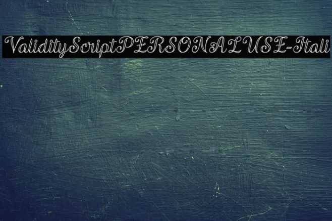 ValidityScriptPERSONALUSE-Itali Example 1