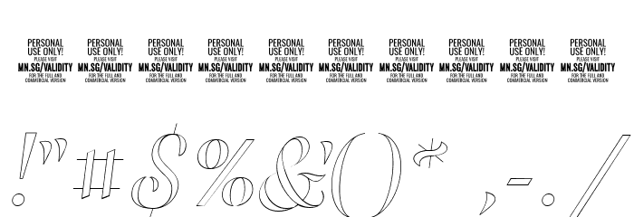 ValidityScriptThinPERSONALUSE-I Font OTHER CHARS