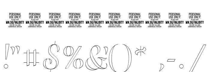 ValidityScriptThinPERSONALUSE Font OTHER CHARS