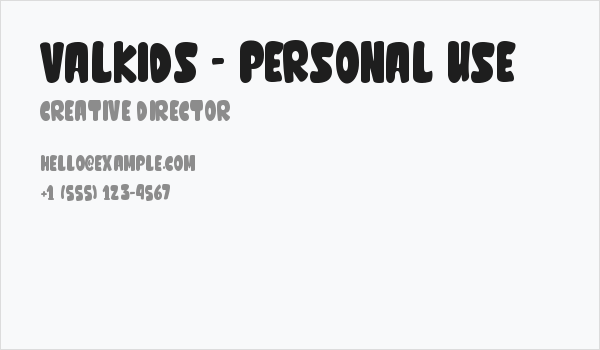 Valkids - Personal use Business Card
