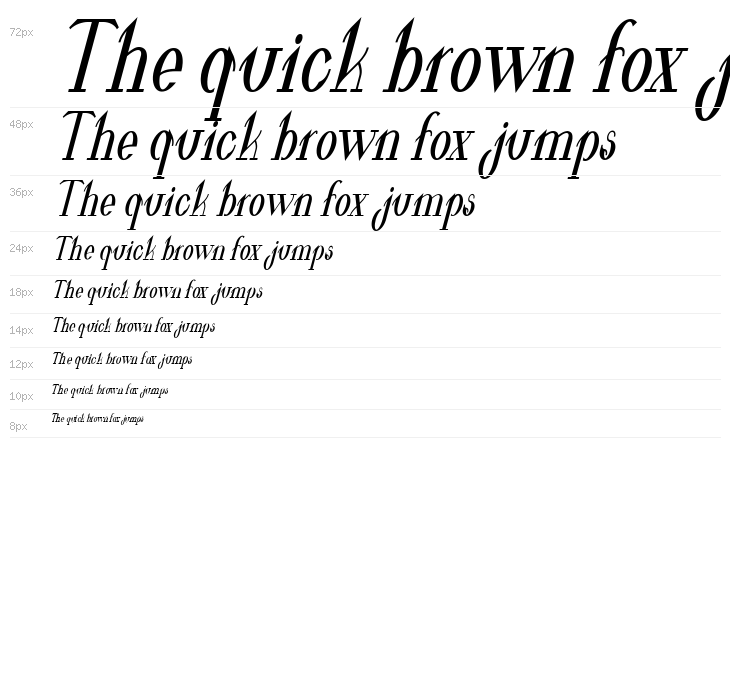 Valkyrie Bold Condensed Italic Waterfall