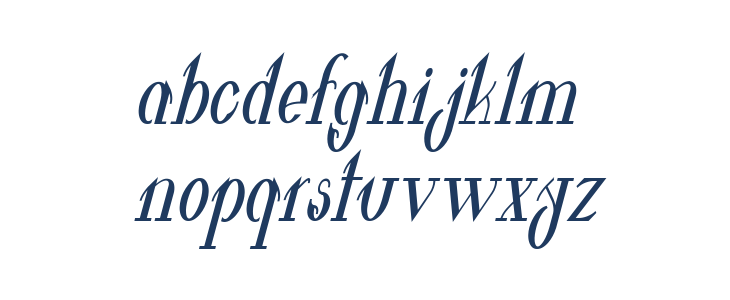 Valkyrie Bold Condensed Italic Lowercase