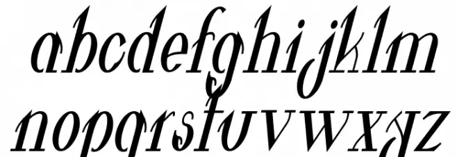 Valkyrie Bold Condensed Italic フォント 小文字