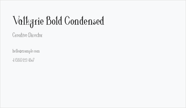 Valkyrie Bold Condensed Business Card