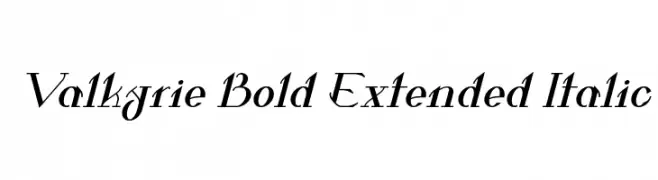 Valkyrie Bold Extended Italic  Frei Schriftart Herunterladen