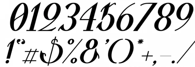 Valkyrie Bold Extended Italic Font OTHER CHARS