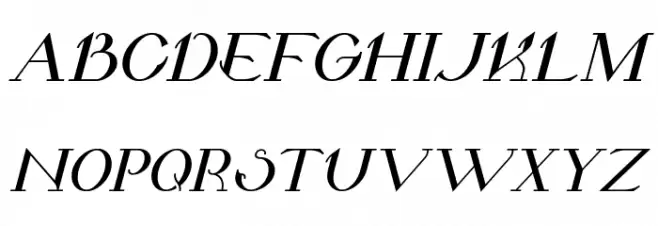 Valkyrie Bold Extended Italic Schriftart Groß