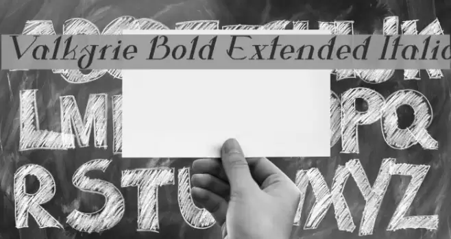Valkyrie Bold Extended Italic Font examples