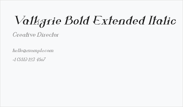 Valkyrie Bold Extended Italic Business Card