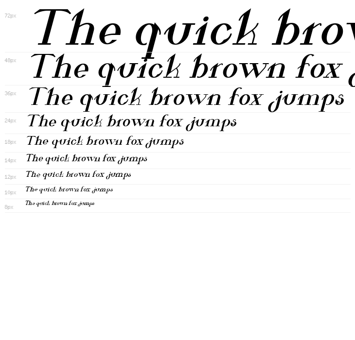 Valkyrie Bold Extended Italic Waterfall