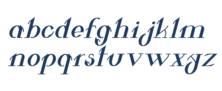 Valkyrie Bold Extended Italic Lowercase