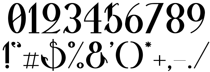 Valkyrie Bold Extended Font OTHER CHARS