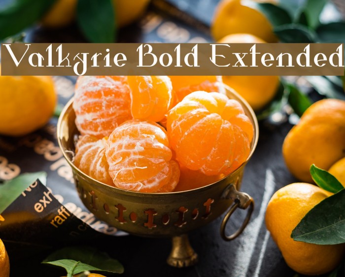 Valkyrie Bold Extended Font examples