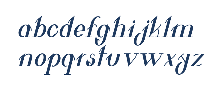 Valkyrie Bold Italic Lowercase