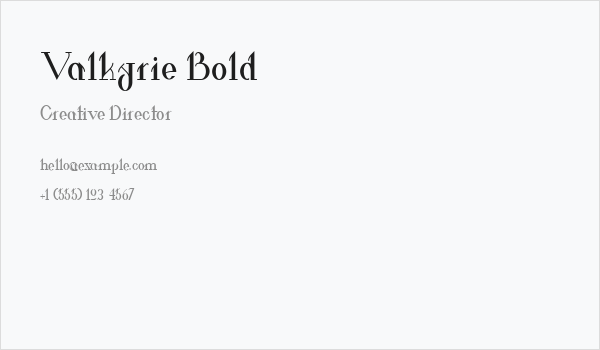 Valkyrie Bold Business Card