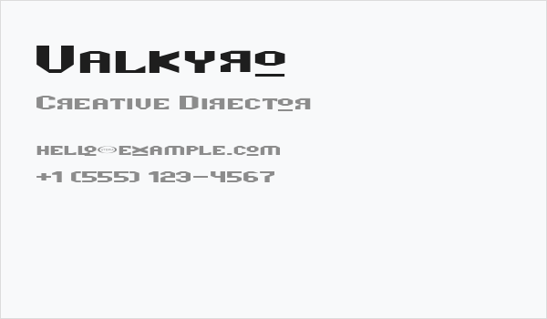 Valkyro Business Card