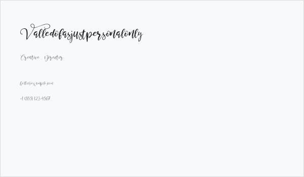 Valledofasjustpersonalonly Business Card