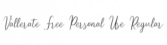 Vallerate Free Personal Use Regular  Descarca Fonturi Gratis