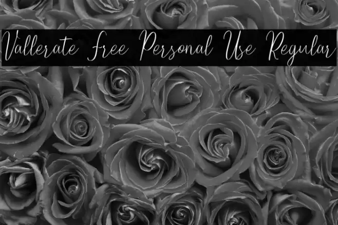 Vallerate Free Personal Use Regular Font examples