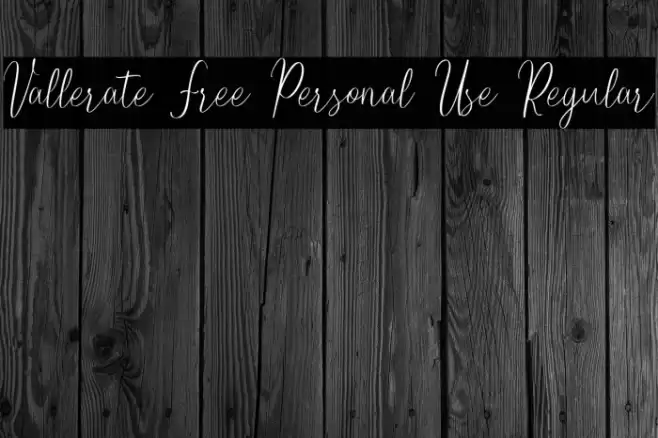 Vallerate Free Personal Use Regular Font examples
