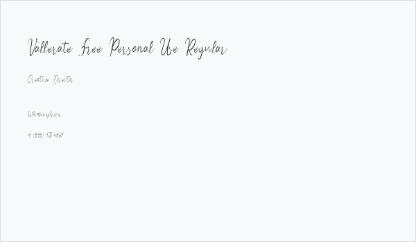 Vallerate Free Personal Use Regular Business Card