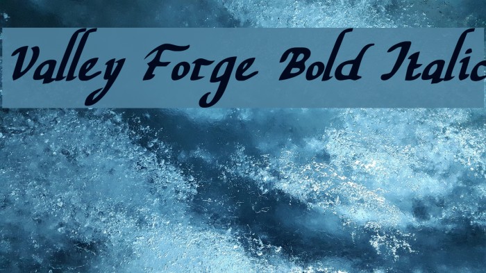 Valley Forge Bold Italic Font examples