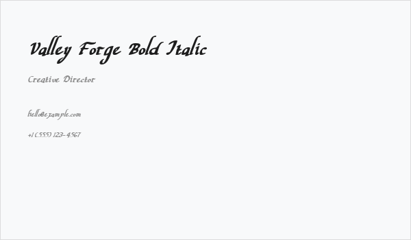 Valley Forge Bold Italic Business Card
