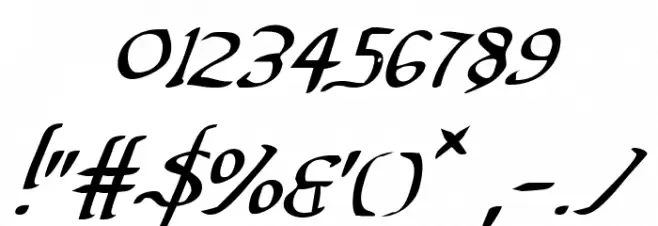 Valley Forge Italic Font OTHER CHARS