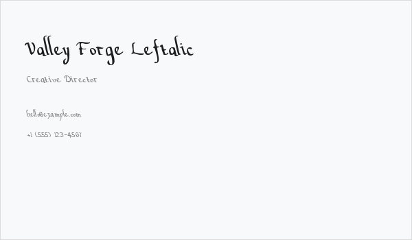 Valley Forge Leftalic Business Card