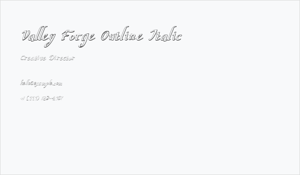 Valley Forge Outline Italic Business Card