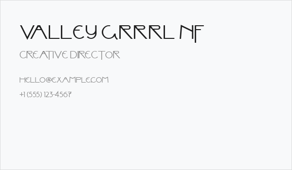 Valley Grrrl NF Business Card