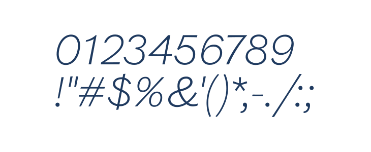 Valley Sans Thin Italic Other Characters