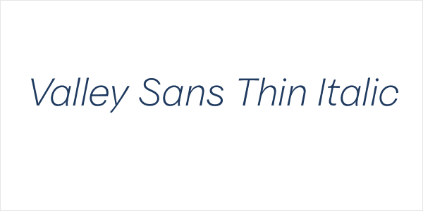 Valley Sans Thin Italic Logo