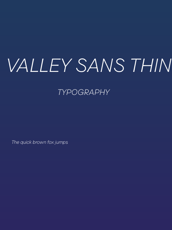 Valley Sans Thin Italic Poster
