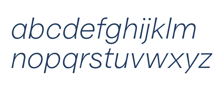 Valley Sans Thin Italic Lowercase