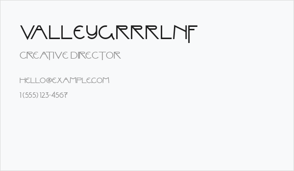ValleyGrrrlNF Business Card