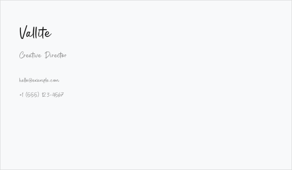 Vallite Business Card