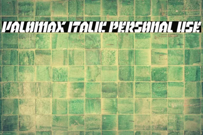 Valomax Italic Personal Use Example 1