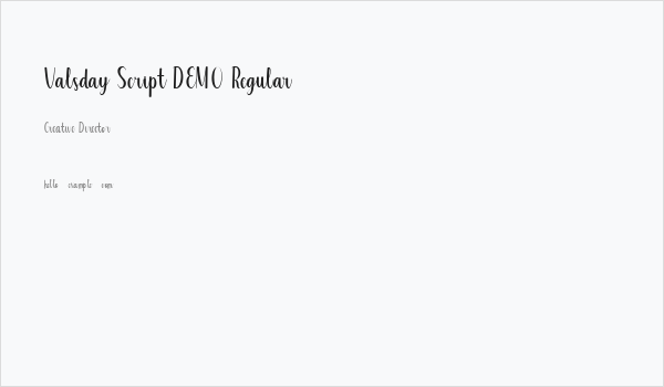 Valsday Script DEMO Regular Business Card