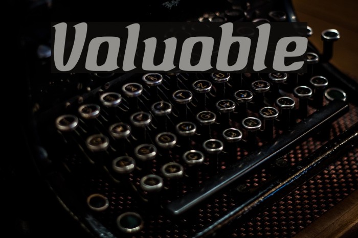 Valuable Font examples