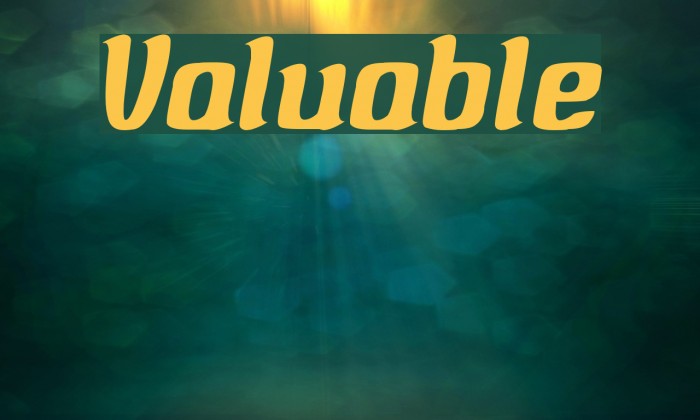 Valuable Font examples