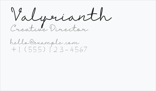 Valyrianth Business Card