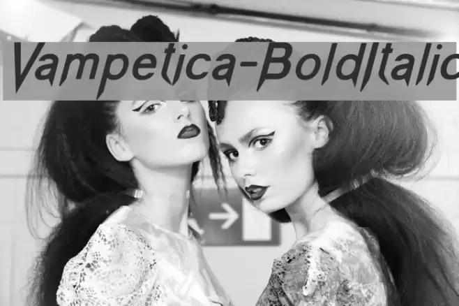Vampetica-BoldItalic Font examples